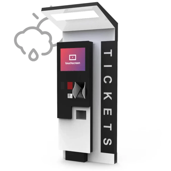 Outdoor touchscreen ticketmachine